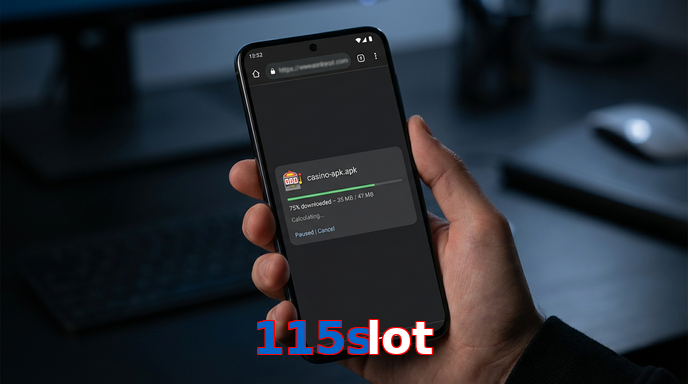 Main screen of 115Slot apk page for PK players